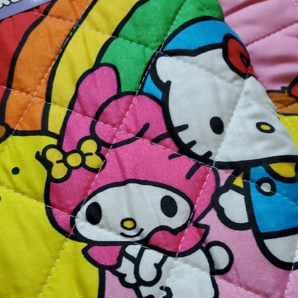Hello Kitty Pink and Blue Blanket with Quilted Design - Picture 5 of 8
